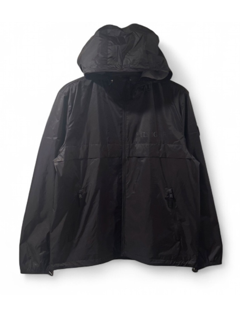 NWT Men’s Tommy Hilfiger Black Hooded Windbreaker Jacket